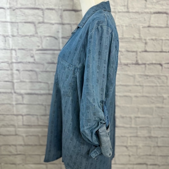 English Laundry Blue Chambray Button-Up Shirt Size L Great Pre-Owned Condition - Picture 4 of 11